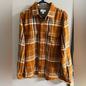 Sun+Stone flannel shirt. Orange, size M.
